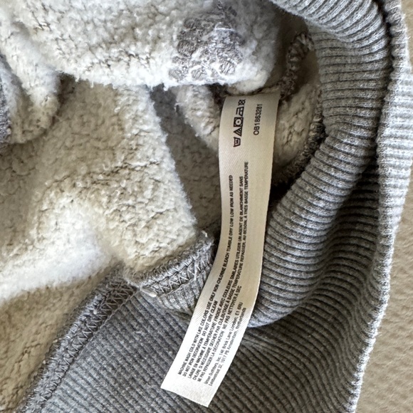 Free People  Sweatshirt with Black & White Appliqué Floral Motif (on back) - Picture 3 of 7